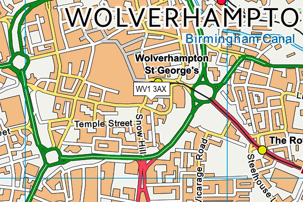 WV1 3AX map - OS VectorMap District (Ordnance Survey) WV1 3AX map - OS VectorMap District (Ordnance Survey)
