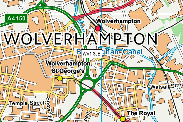 WV1 3JE map - OS VectorMap District (Ordnance Survey)