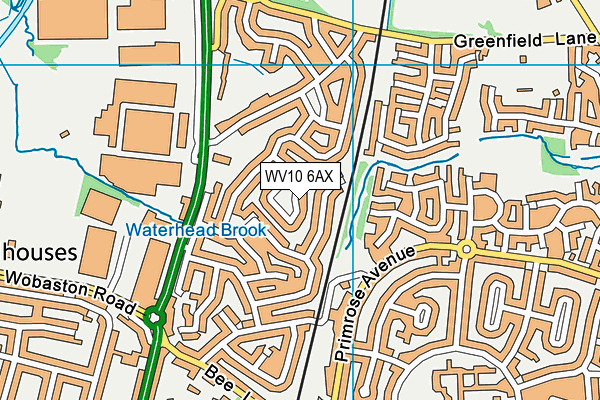 WV10 6AX map - OS VectorMap District (Ordnance Survey)