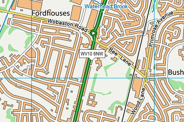 WV10 6NW map - OS VectorMap District (Ordnance Survey)