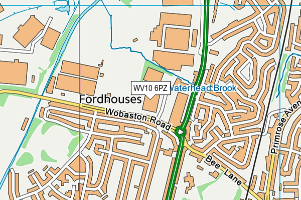WV10 6PZ map - OS VectorMap District (Ordnance Survey)