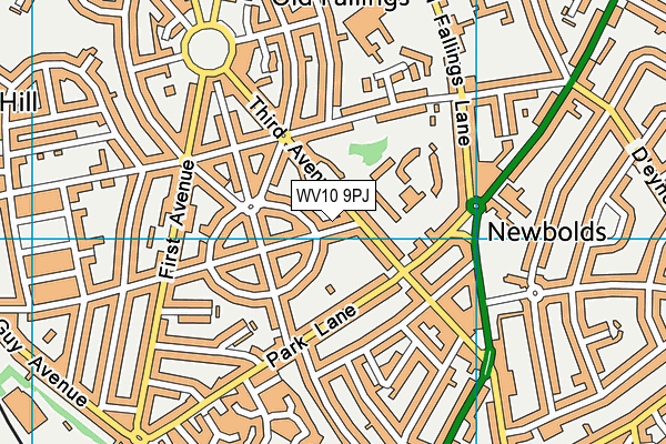WV10 9PJ map - OS VectorMap District (Ordnance Survey)