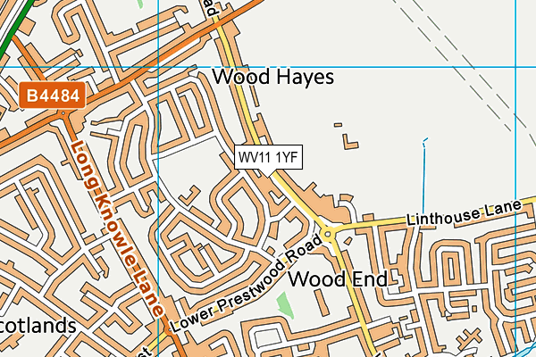 WV11 1YF map - OS VectorMap District (Ordnance Survey)