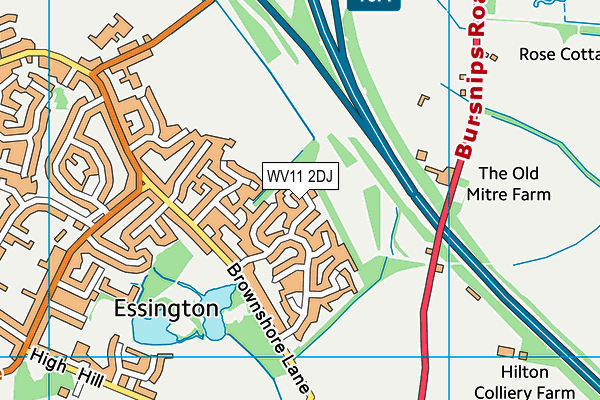 WV11 2DJ map - OS VectorMap District (Ordnance Survey)