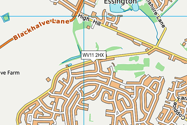 WV11 2HX map - OS VectorMap District (Ordnance Survey)