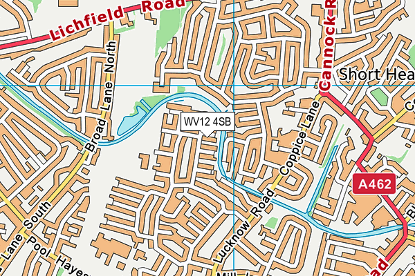WV12 4SB map - OS VectorMap District (Ordnance Survey) WV12 4SB map - OS VectorMap District (Ordnance Survey)