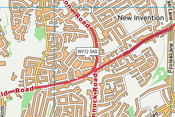 WV12 5AS map - OS VectorMap District (Ordnance Survey)