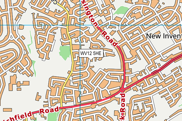 WV12 5HE map - OS VectorMap District (Ordnance Survey) WV12 5HE map - OS VectorMap District (Ordnance Survey)
