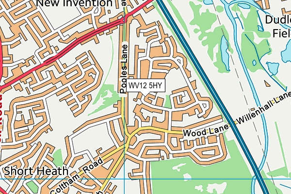 WV12 5HY map - OS VectorMap District (Ordnance Survey)