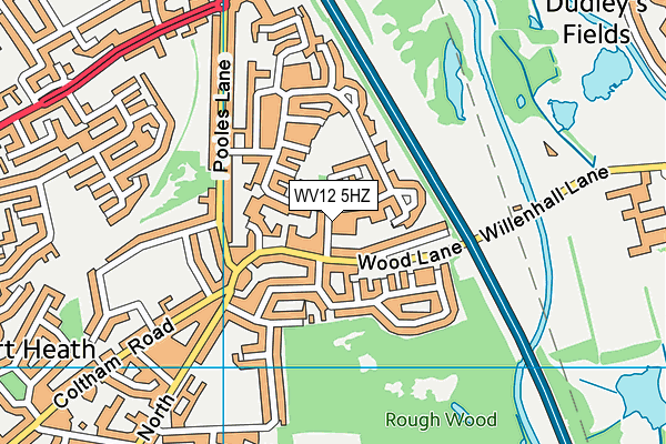 WV12 5HZ map - OS VectorMap District (Ordnance Survey)