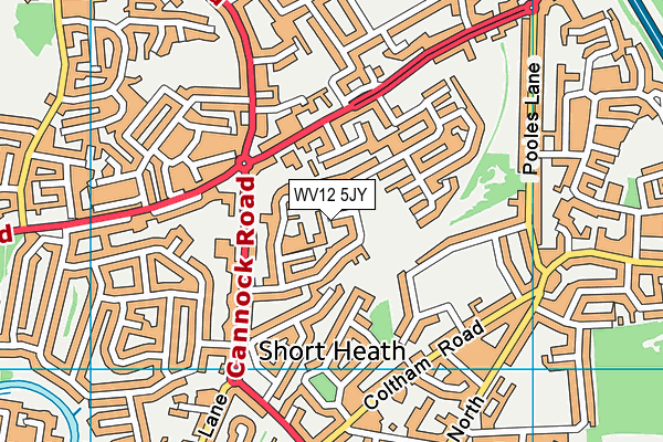 WV12 5JY map - OS VectorMap District (Ordnance Survey)