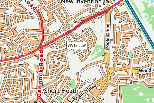 WV12 5LW map - OS VectorMap District (Ordnance Survey)