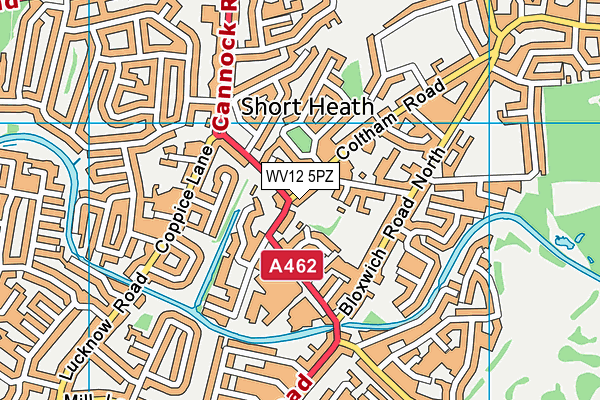 WV12 5PZ map - OS VectorMap District (Ordnance Survey)