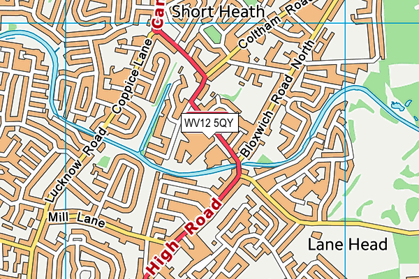 WV12 5QY map - OS VectorMap District (Ordnance Survey)