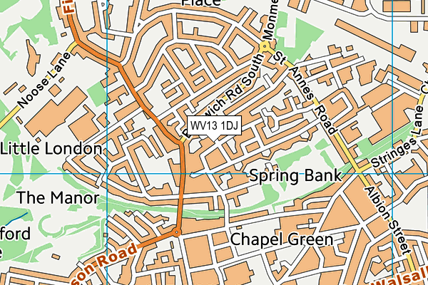 WV13 1DJ map - OS VectorMap District (Ordnance Survey) WV13 1DJ map - OS VectorMap District (Ordnance Survey)