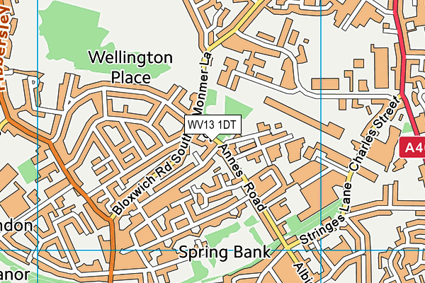 WV13 1DT map - OS VectorMap District (Ordnance Survey) WV13 1DT map - OS VectorMap District (Ordnance Survey)