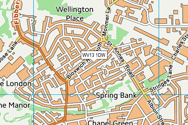 WV13 1DW map - OS VectorMap District (Ordnance Survey) WV13 1DW map - OS VectorMap District (Ordnance Survey)