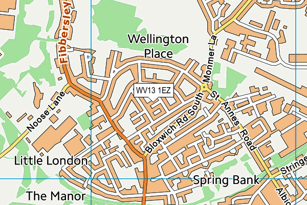 WV13 1EZ map - OS VectorMap District (Ordnance Survey) WV13 1EZ map - OS VectorMap District (Ordnance Survey)