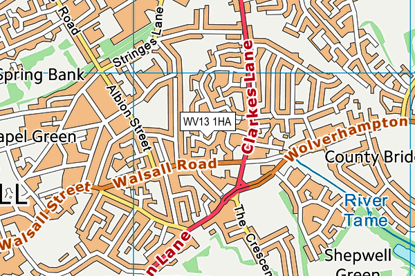 WV13 1HA map - OS VectorMap District (Ordnance Survey) WV13 1HA map - OS VectorMap District (Ordnance Survey)