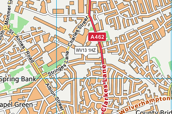 WV13 1HZ map - OS VectorMap District (Ordnance Survey)
