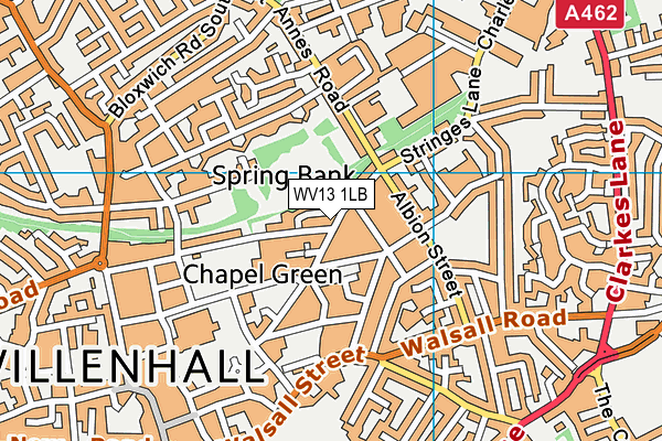 WV13 1LB map - OS VectorMap District (Ordnance Survey)