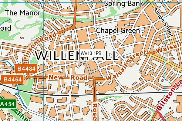 WV13 1PB map - OS VectorMap District (Ordnance Survey) WV13 1PB map - OS VectorMap District (Ordnance Survey)