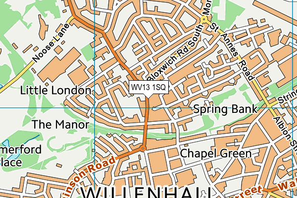 WV13 1SQ map - OS VectorMap District (Ordnance Survey) WV13 1SQ map - OS VectorMap District (Ordnance Survey)