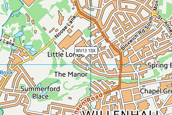 WV13 1SX map - OS VectorMap District (Ordnance Survey) WV13 1SX map - OS VectorMap District (Ordnance Survey)
