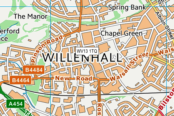 WV13 1TQ map - OS VectorMap District (Ordnance Survey) WV13 1TQ map - OS VectorMap District (Ordnance Survey)