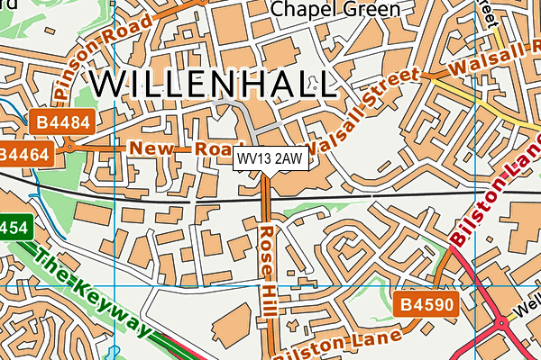 WV13 2AW map - OS VectorMap District (Ordnance Survey) WV13 2AW map - OS VectorMap District (Ordnance Survey)