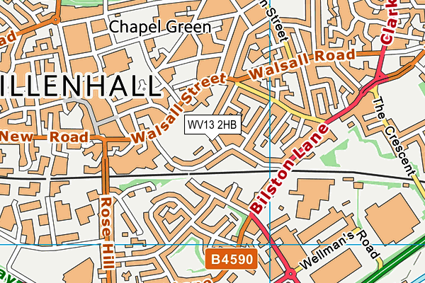 WV13 2HB map - OS VectorMap District (Ordnance Survey) WV13 2HB map - OS VectorMap District (Ordnance Survey)