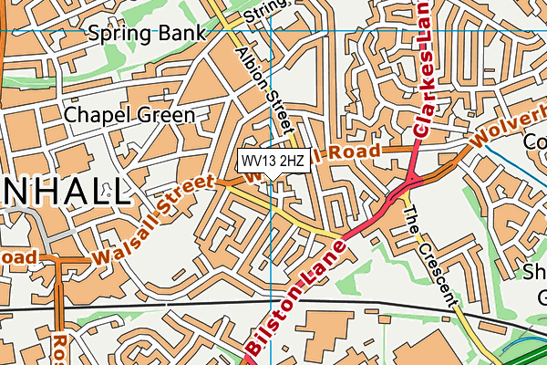 WV13 2HZ map - OS VectorMap District (Ordnance Survey) WV13 2HZ map - OS VectorMap District (Ordnance Survey)