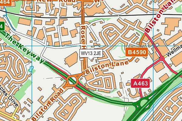 WV13 2JE map - OS VectorMap District (Ordnance Survey) WV13 2JE map - OS VectorMap District (Ordnance Survey)