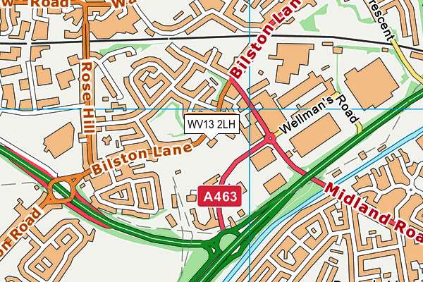 WV13 2LH map - OS VectorMap District (Ordnance Survey) WV13 2LH map - OS VectorMap District (Ordnance Survey)