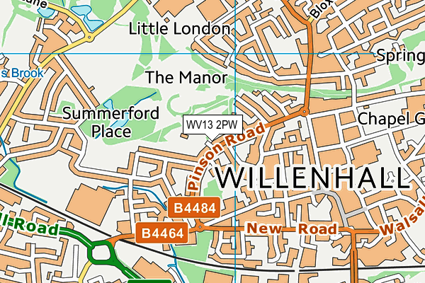 WV13 2PW map - OS VectorMap District (Ordnance Survey) WV13 2PW map - OS VectorMap District (Ordnance Survey)
