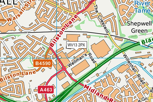WV13 2PX map - OS VectorMap District (Ordnance Survey) WV13 2PX map - OS VectorMap District (Ordnance Survey)