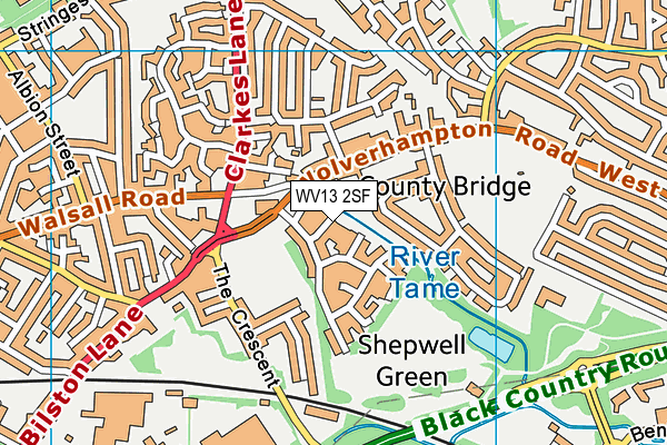 WV13 2SF map - OS VectorMap District (Ordnance Survey) WV13 2SF map - OS VectorMap District (Ordnance Survey)