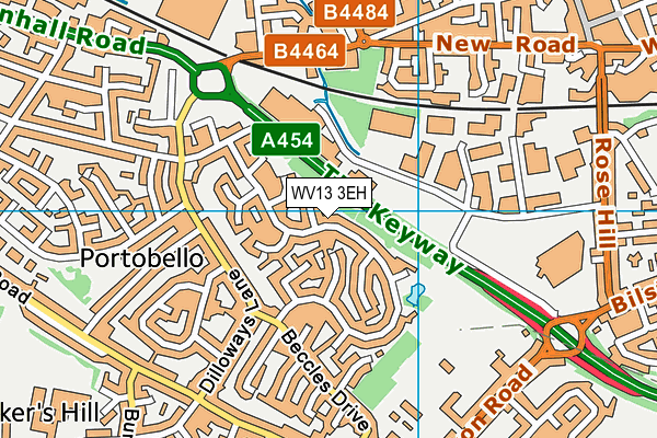 WV13 3EH map - OS VectorMap District (Ordnance Survey) WV13 3EH map - OS VectorMap District (Ordnance Survey)