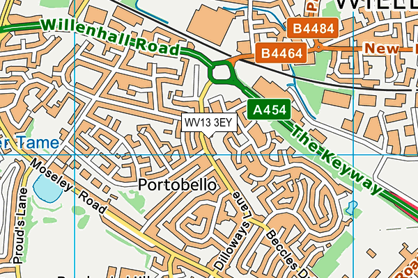 WV13 3EY map - OS VectorMap District (Ordnance Survey) WV13 3EY map - OS VectorMap District (Ordnance Survey)