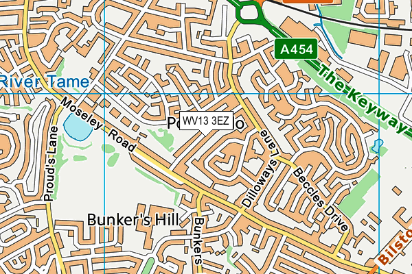 WV13 3EZ map - OS VectorMap District (Ordnance Survey) WV13 3EZ map - OS VectorMap District (Ordnance Survey)