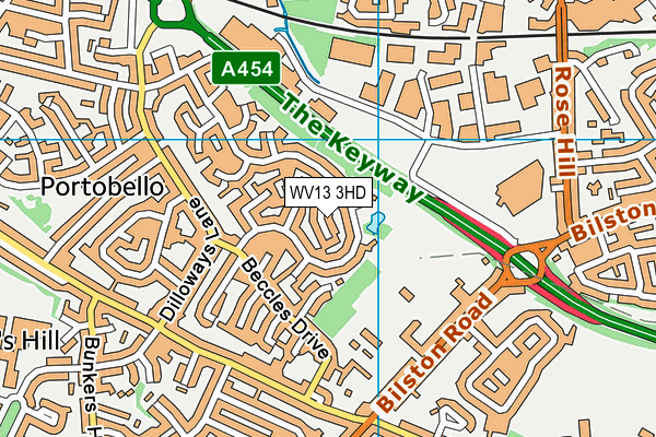 WV13 3HD map - OS VectorMap District (Ordnance Survey) WV13 3HD map - OS VectorMap District (Ordnance Survey)