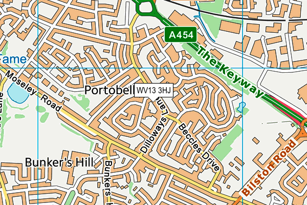 WV13 3HJ map - OS VectorMap District (Ordnance Survey) WV13 3HJ map - OS VectorMap District (Ordnance Survey)