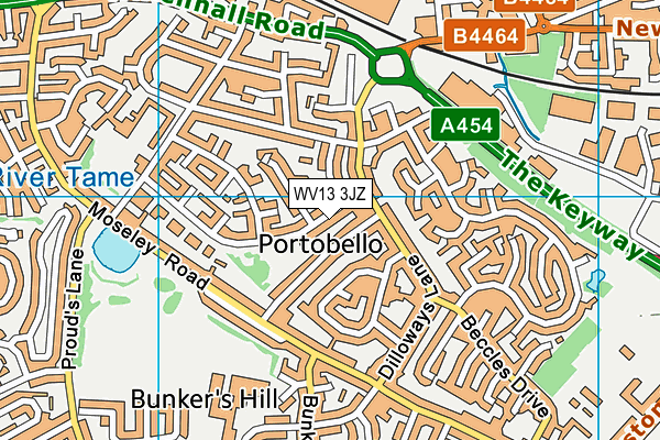 WV13 3JZ map - OS VectorMap District (Ordnance Survey) WV13 3JZ map - OS VectorMap District (Ordnance Survey)
