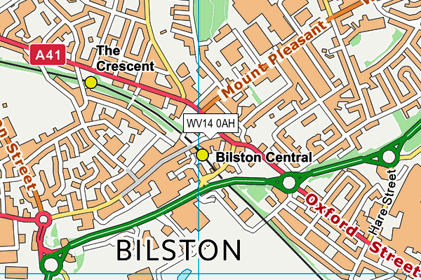 WV14 0AH map - OS VectorMap District (Ordnance Survey)