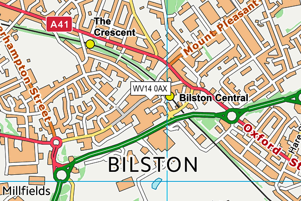 WV14 0AX map - OS VectorMap District (Ordnance Survey) WV14 0AX map - OS VectorMap District (Ordnance Survey)