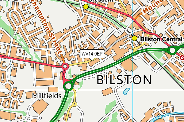WV14 0EP map - OS VectorMap District (Ordnance Survey)
