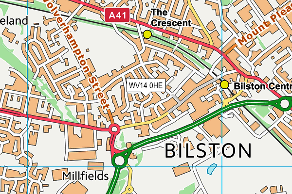 WV14 0HE map - OS VectorMap District (Ordnance Survey) WV14 0HE map - OS VectorMap District (Ordnance Survey)