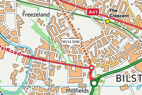 WV14 0HW map - OS VectorMap District (Ordnance Survey) WV14 0HW map - OS VectorMap District (Ordnance Survey)