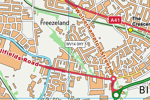 WV14 0HY map - OS VectorMap District (Ordnance Survey)