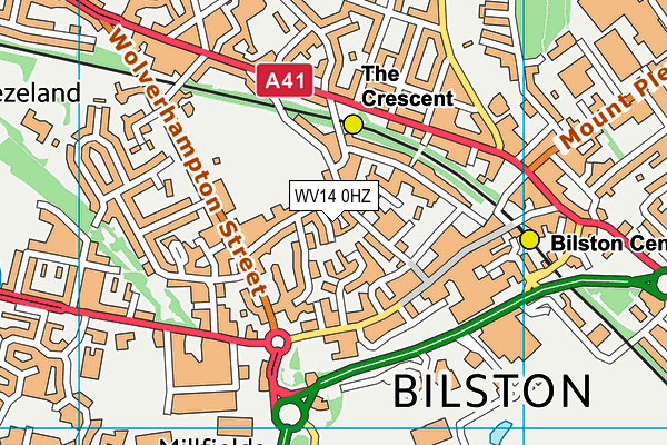 WV14 0HZ map - OS VectorMap District (Ordnance Survey) WV14 0HZ map - OS VectorMap District (Ordnance Survey)